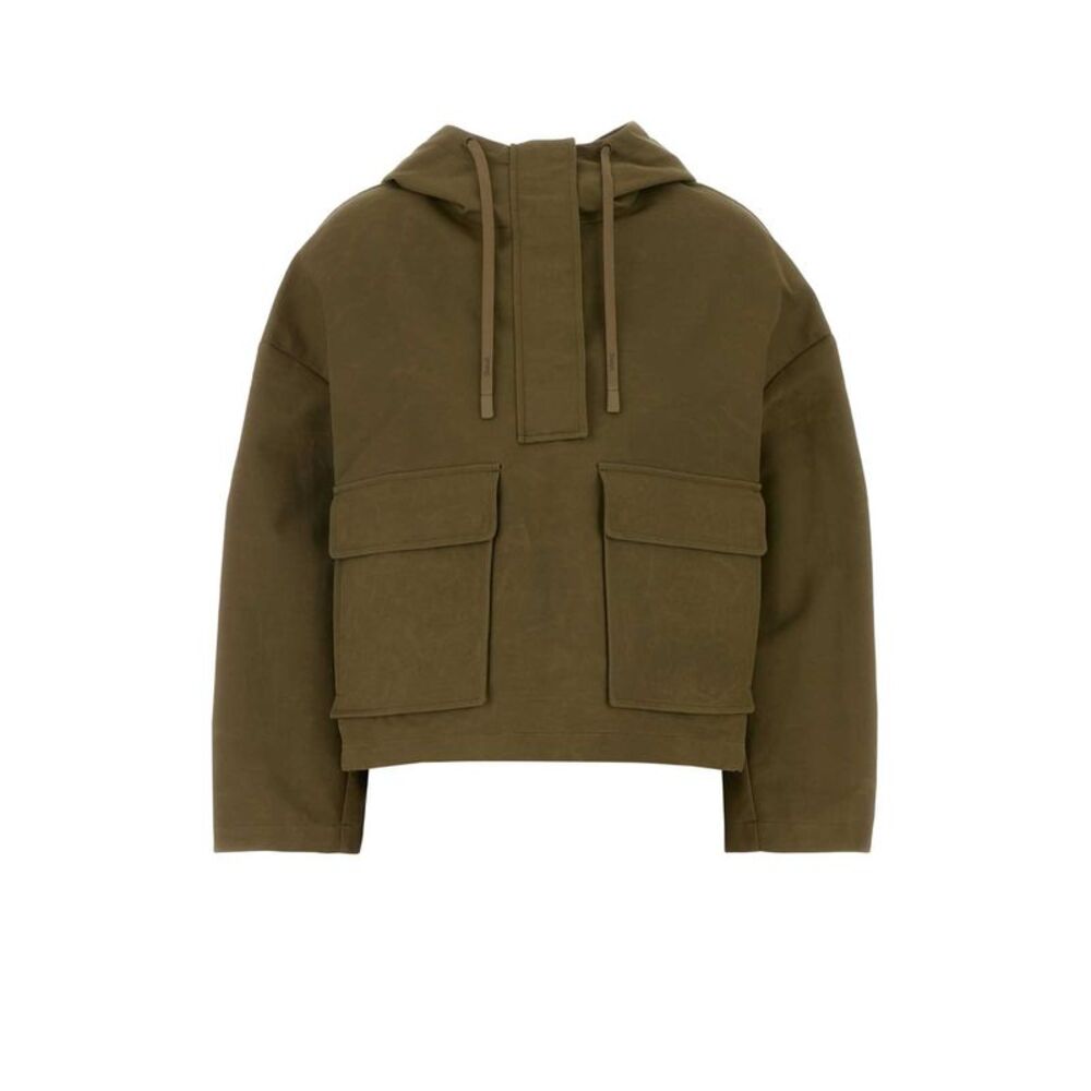 Herno Laminar Women Army Green Cotton Blend Jacket